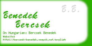 benedek bercsek business card